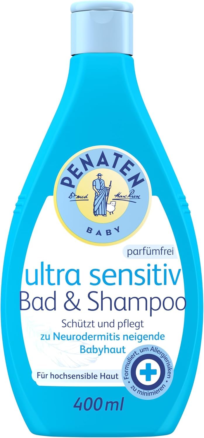 Īpaši maigs bērnu vannas līdzeklis un šampūns PENATEN Ultra Sensitiv, 400 ml