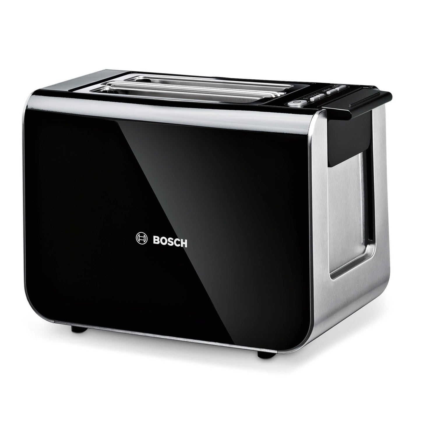 Bosch tosteris Styline TAT8613N, integrēts maizes uzsildītājs, pacelšanas funkcija, atkausēšanas funkcija, automātiskā izslēgšanās, maizes centrēšana, 800 W, nerūsējošais tērauds/melns