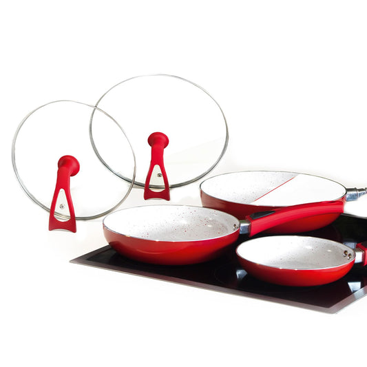 Duo 2 Magic Premium komplekts - 28cm un 24cm pannas ar vākiem, 20cm panna ar noņemamu rokturi, termokeramika, piemērots visām plīts virsmām.