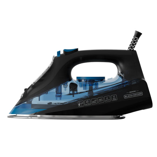 Black+Decker tvaika gludeklis BXIR2606E - 2600W, 150 g/min tvaika trieciens, keramikas zole, precīza uzgalis, dubultā pretkaļķu sistēma