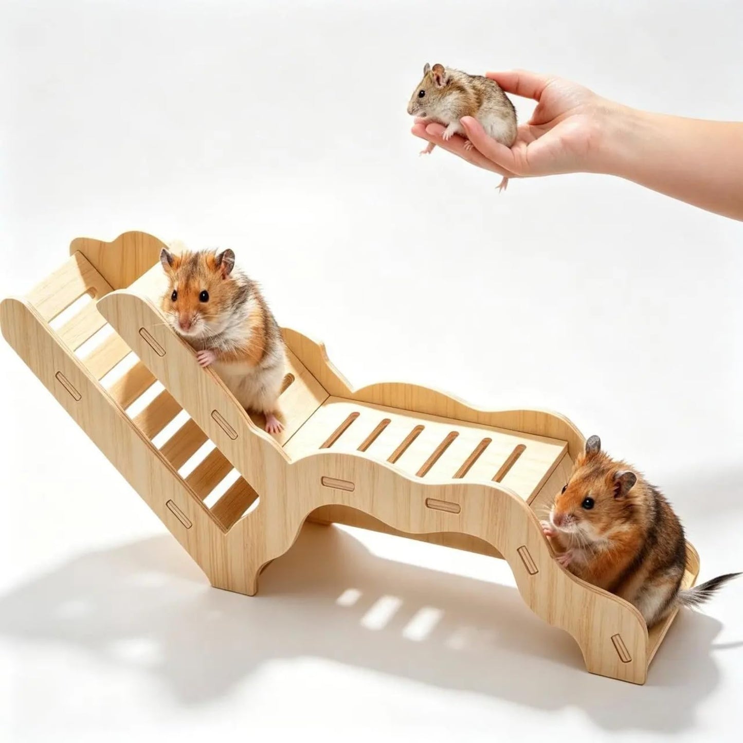 Kāmja tunelis un mājiņa MUNTE no koka, pazemes slēptuve kāmjiem, 32×7×13cm