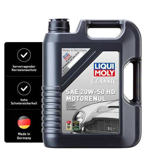 LIQUI MOLY Classic motoru eļļa SAE 20W-50 HD | 5 L | minerālais motoru eļļa | Art.-Nr.: 1129