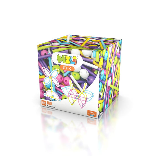 Meli 67334 Stik Pink - 150 colorful building blocks for creative play and construction activities.