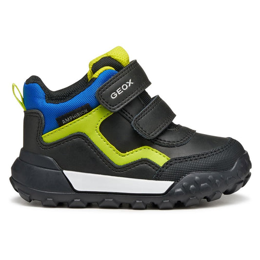 Bērnu zābaki Geox B TREKKYUP Boy B ABX, melni/fluo zaļi, 23 EU