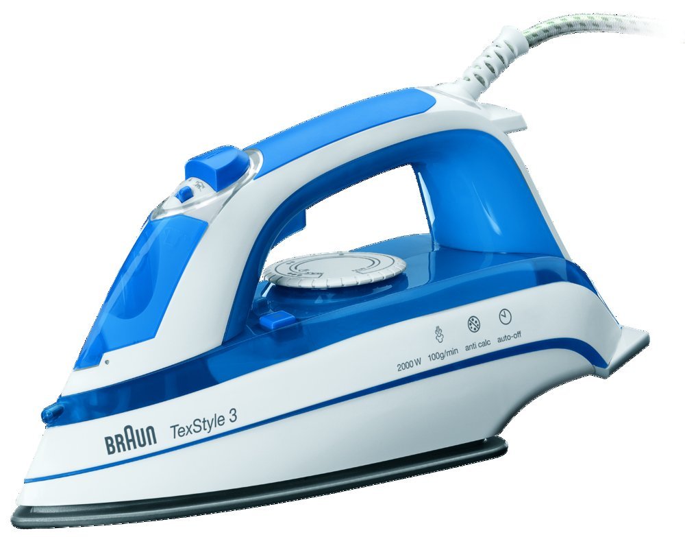 Braun TS 355 A TexStyle 3 - Steam iron with 2400W power, anti-drip system, and precision tip for easy ironing.