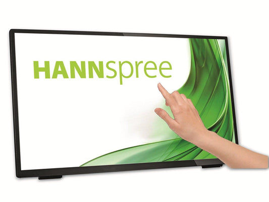 HANNspree HT248PPB - 23.8" Full HD multitouch monitor, 250cd brightness, VGA/HDMI, adjustable VESA mount, black.