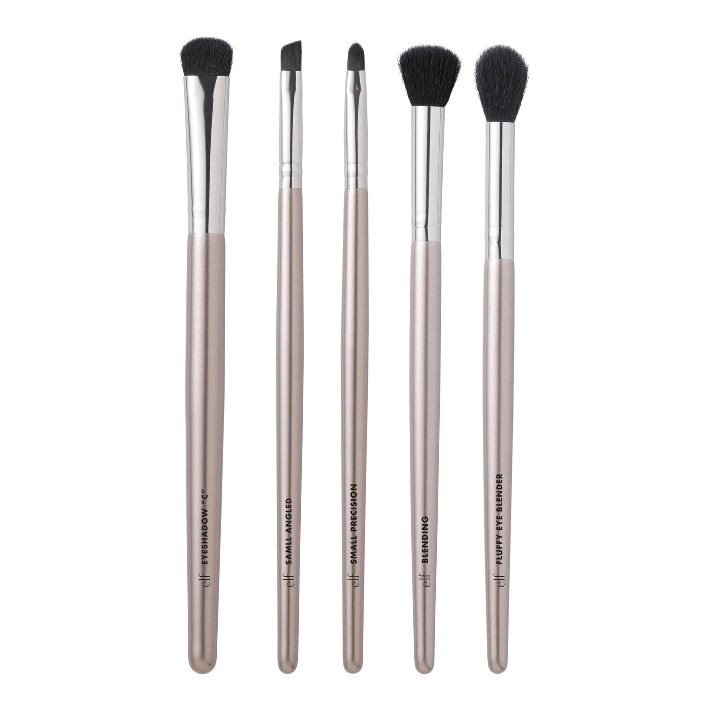 Acu ēnu otiņu komplekts e.l.f. Smoky Eye Brush Kit, 5 vegānas kosmētikas otiņas nevainojamai acu ēnu un acu lainera izpludināšanai