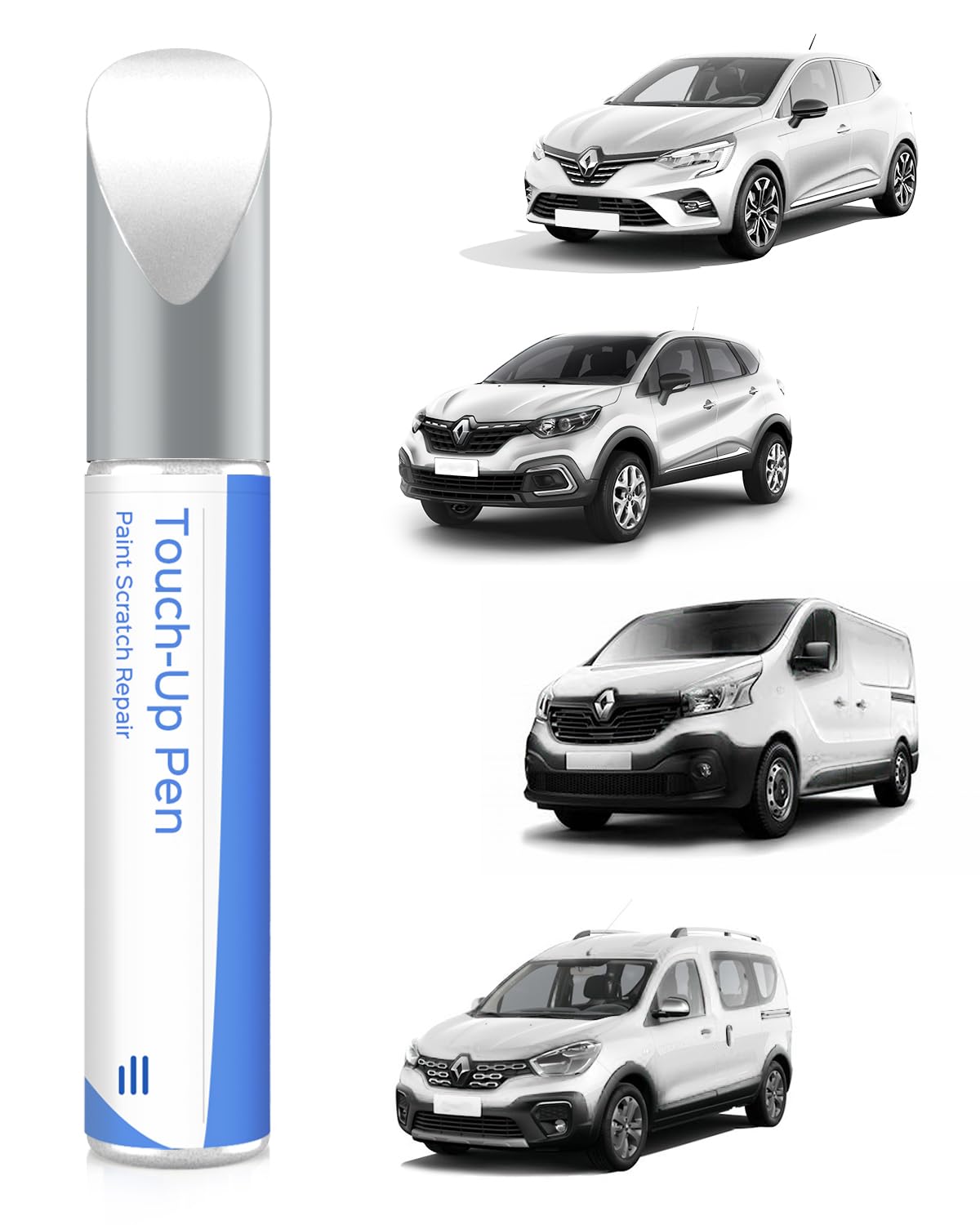 369 Blanc Glacier/Arktis-Weiss krāsa Renault automašīnām – precīza atbilstība skrāpējumu un krāsas nolobījumu labošanai