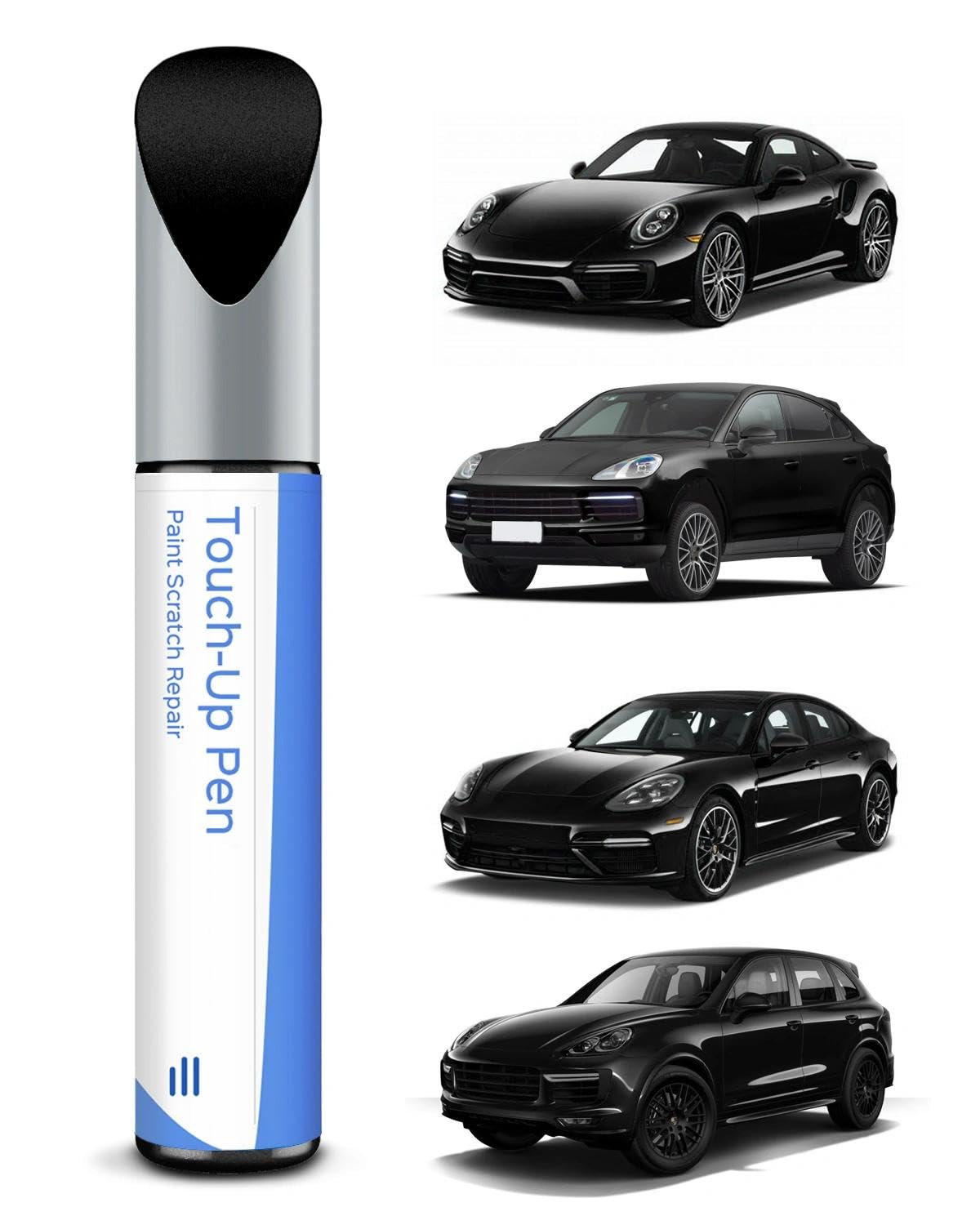 PARTS4EV (C9X/2T) Jet Black Metallic krāsas piezīmētājs Porsche, precīza atbilstība skrāpējumiem un akmentiņu radītiem bojājumiem