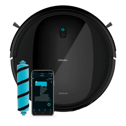 Cecotec Conga Perfect & Clean Connected Titanium - 2100 Pa suction, 160 min autonomy, 10 modes, app control, black