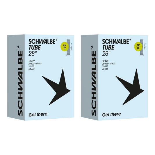 Velosipēda kamera Schwalbe AV17 28 x 1,2-1,75 28/47-622 ar auto vārstu, 2 gab.