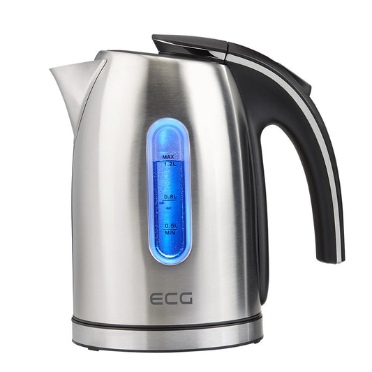 ECG RK 1240 Kettle - 1.2 liters, stainless steel, sleek design, efficient heating, perfect for tea and coffee.