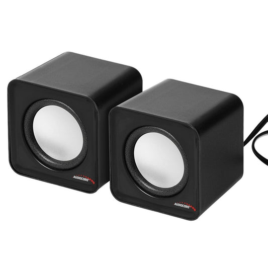 Datora skaļruņi, Audiocore AC870 kompaktie stereo skaļruņi 2.0, 2x3 Watt RMS, melni