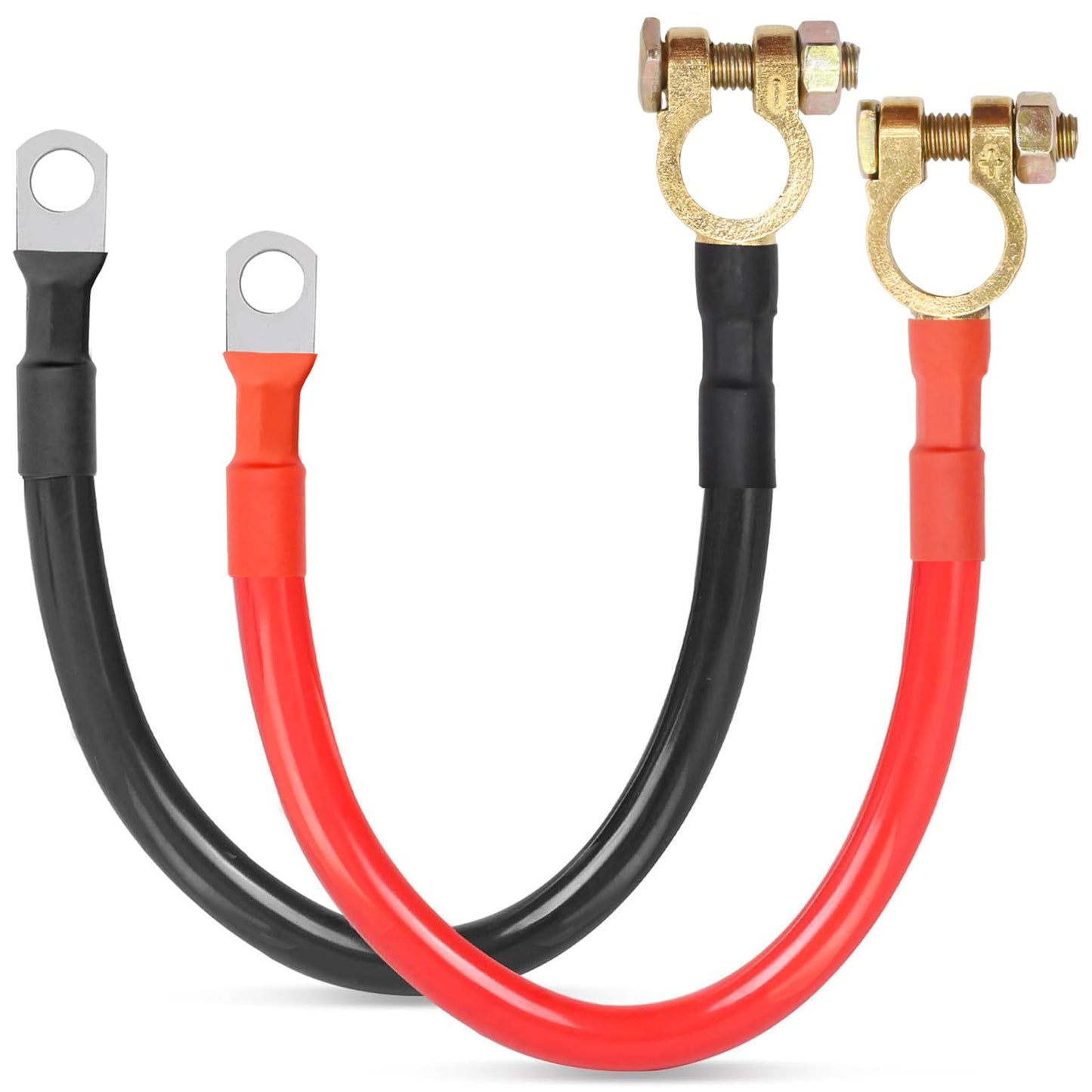 Akumulatora kabelis Ollanoos 25 mm² 2/3 AWG M10, 50 cm, ar 12 V/24 V vara gredzenkabeļu uzgaļiem