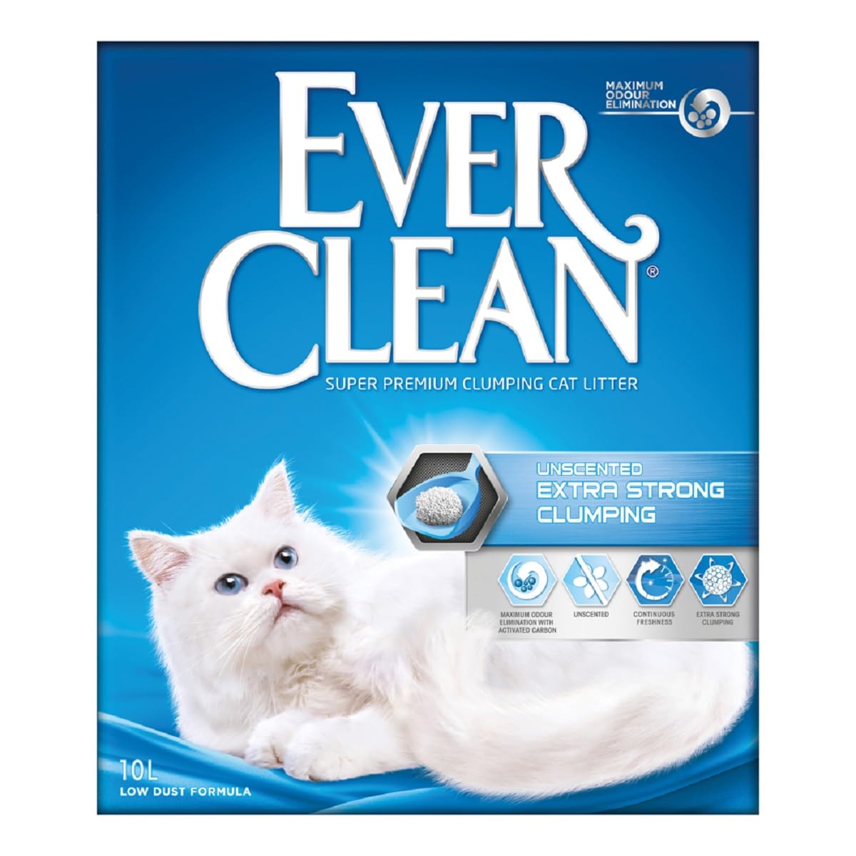 Īpaši stipri kunkuļojoši kaķu pakaiši Ever Clean, 10 litri, bez smaržvielām un parfīma, universāls izmērs, EEVC012
