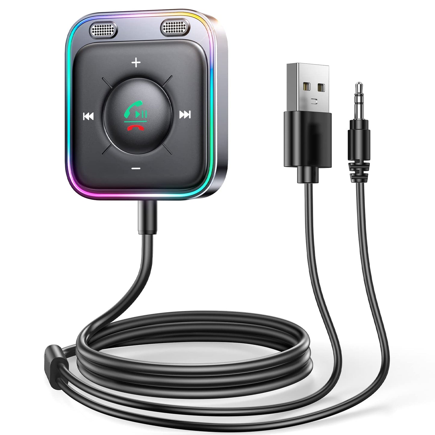 Bluetooth adapteris automašīnai JOYROOM 2026 ar brīvroku funkciju, Hi-Fi stereo audio, USB adapteris, Plug & Play, KFZ Bluetooth 6.0 uztvērējs ar 3,5 mm Aux savienojumu automašīnas skaļruņiem un pastiprinātājam