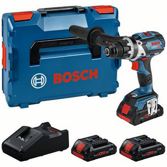 Bosch Professional 18V akumulatora urbjmašīna GSR 18V-110 C - 110 Nm griezes moments, 12 mm skrūvju Ø, 3x 4.0Ah akumulators, GAL 18V-40 lādētājs.