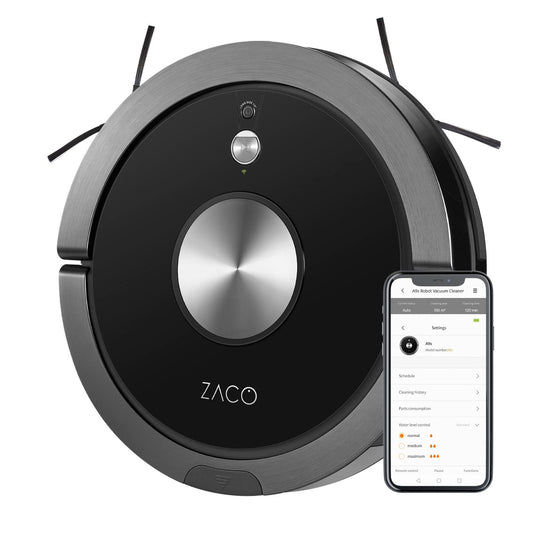ZACO A9s putekļsūcējs robots - mazgāšanas funkcija, Alexa vadība, 2 stundu darbības laiks, piemērots dzīvnieku spalvām.