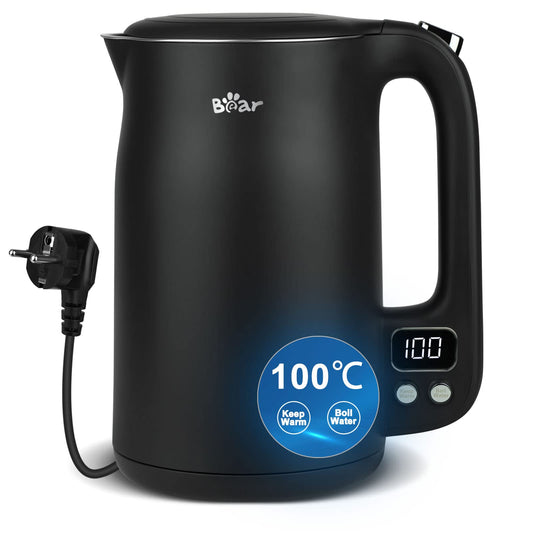 Lācis 1,7L ūdens vārītājs - 304 nerūsējošais tērauds, 11 temperatūras, 1800W, LCD displejs, BPA brīvs, drošības funkcijas.