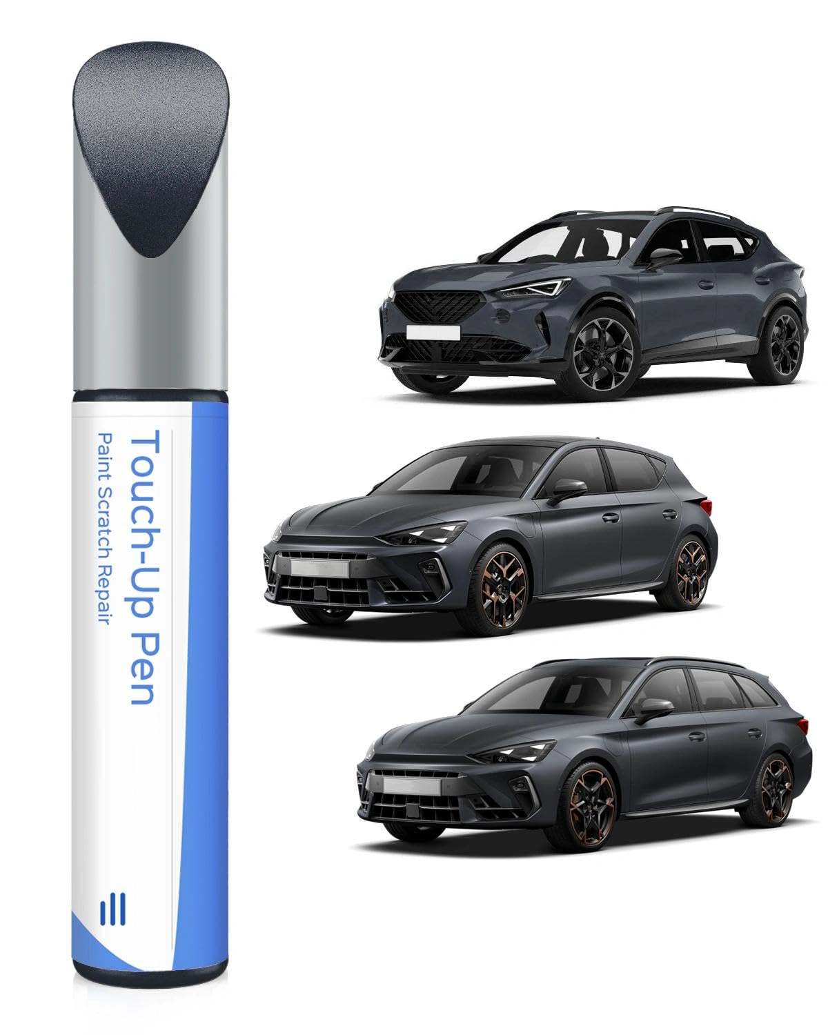 Krāsu korektors auto virsbūvei PARTS4EV S7H Magnetisches Tech-Grau saderīgs ar Cupra, precīza toņa atbilstība skrāpējumiem un šķembām
