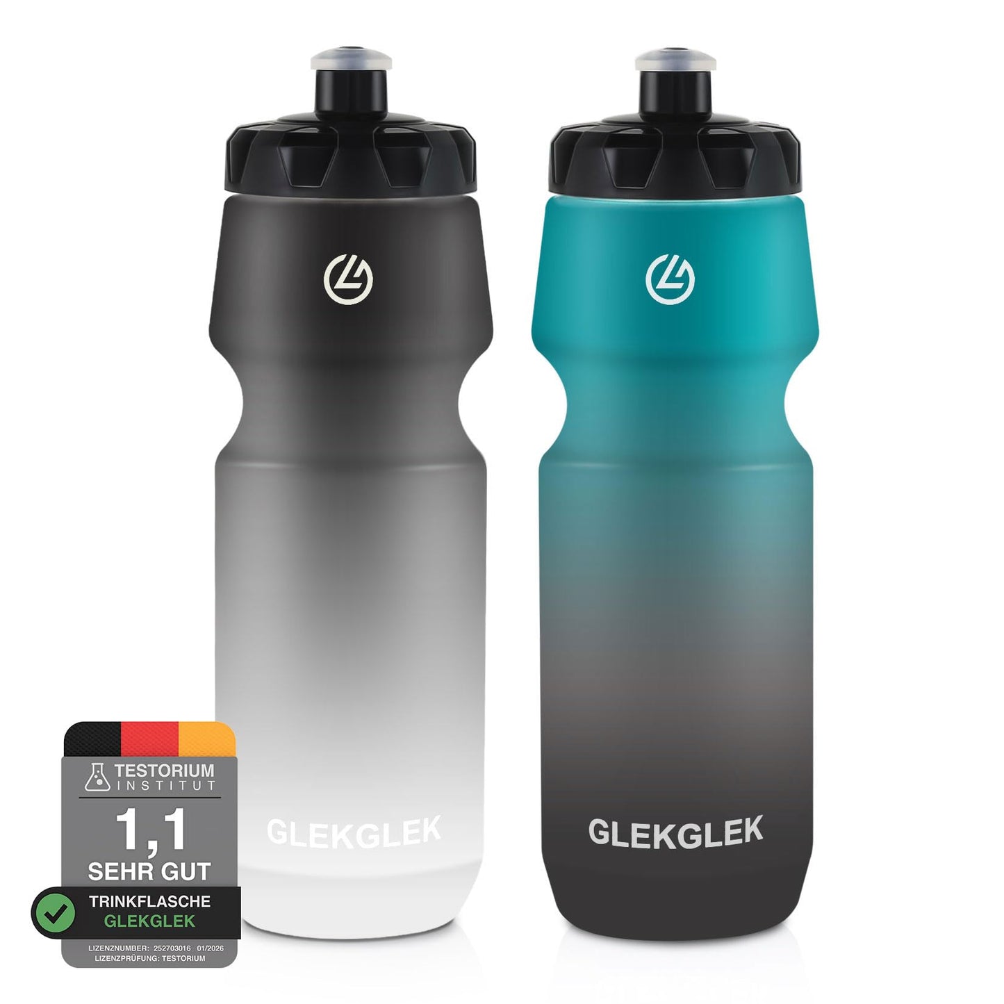 Velosipēda ūdens pudele GLEKGLEK 750ml, bez smaržas, sporta pudele, hermētiska