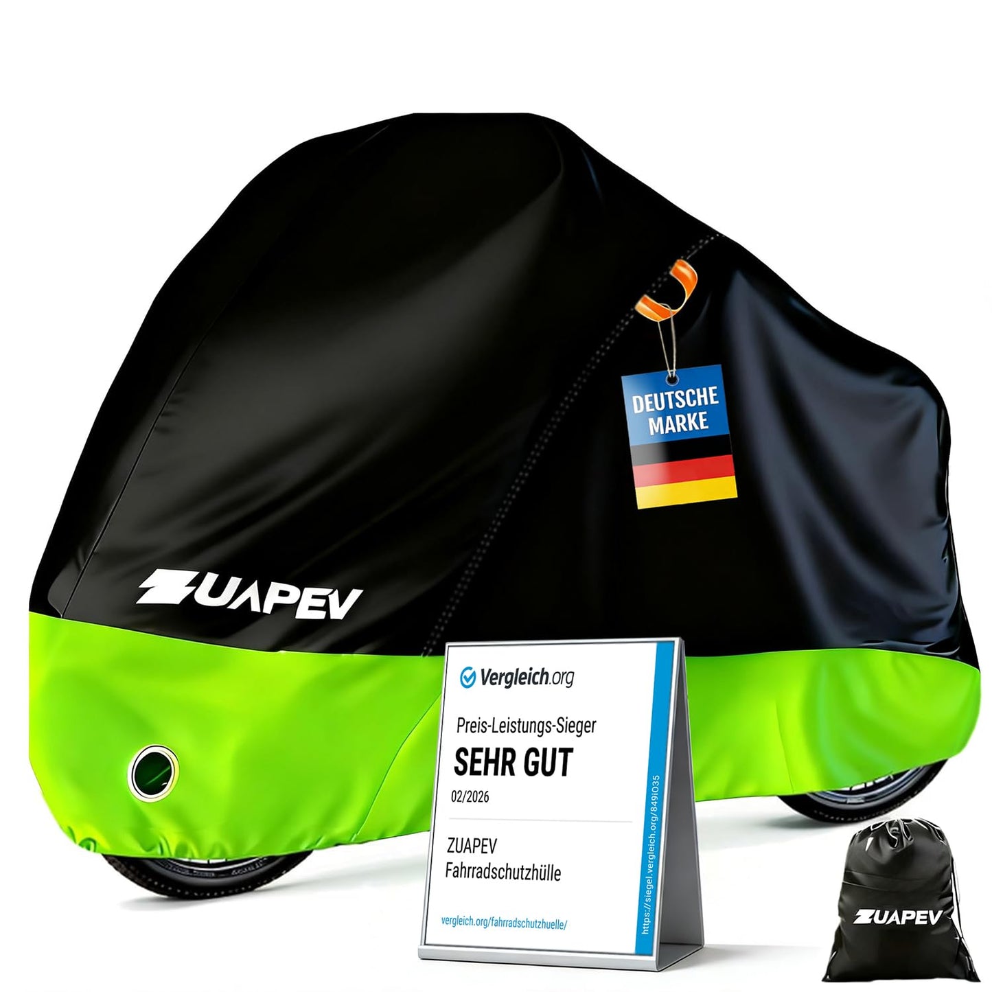 ZUAPEV® ūdensizturīgs velosipēda pārvalks, laika apstākļiem izturīga velosipēda garāža, tenta 210D