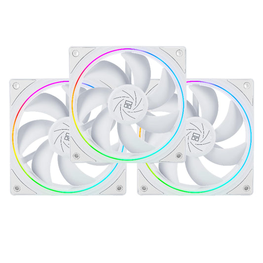Thermalright TL-S12W CPU Ventilators - 120mm, ARGB lighting, 1500 RPM, white, 3-pack for PC cooling.