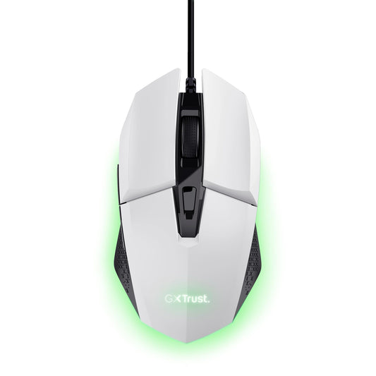 Trust Gaming GXT 109W Felox - 6 programmable buttons, RGB lighting, 200-6400 DPI, 150 cm USB cable, white gaming mouse