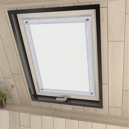 Blackout jumta loga rullo žalūzija Eurohome 100% bez urbšanas, ar piesūcekņiem Velux logiem, balta 48x98 cm FK06