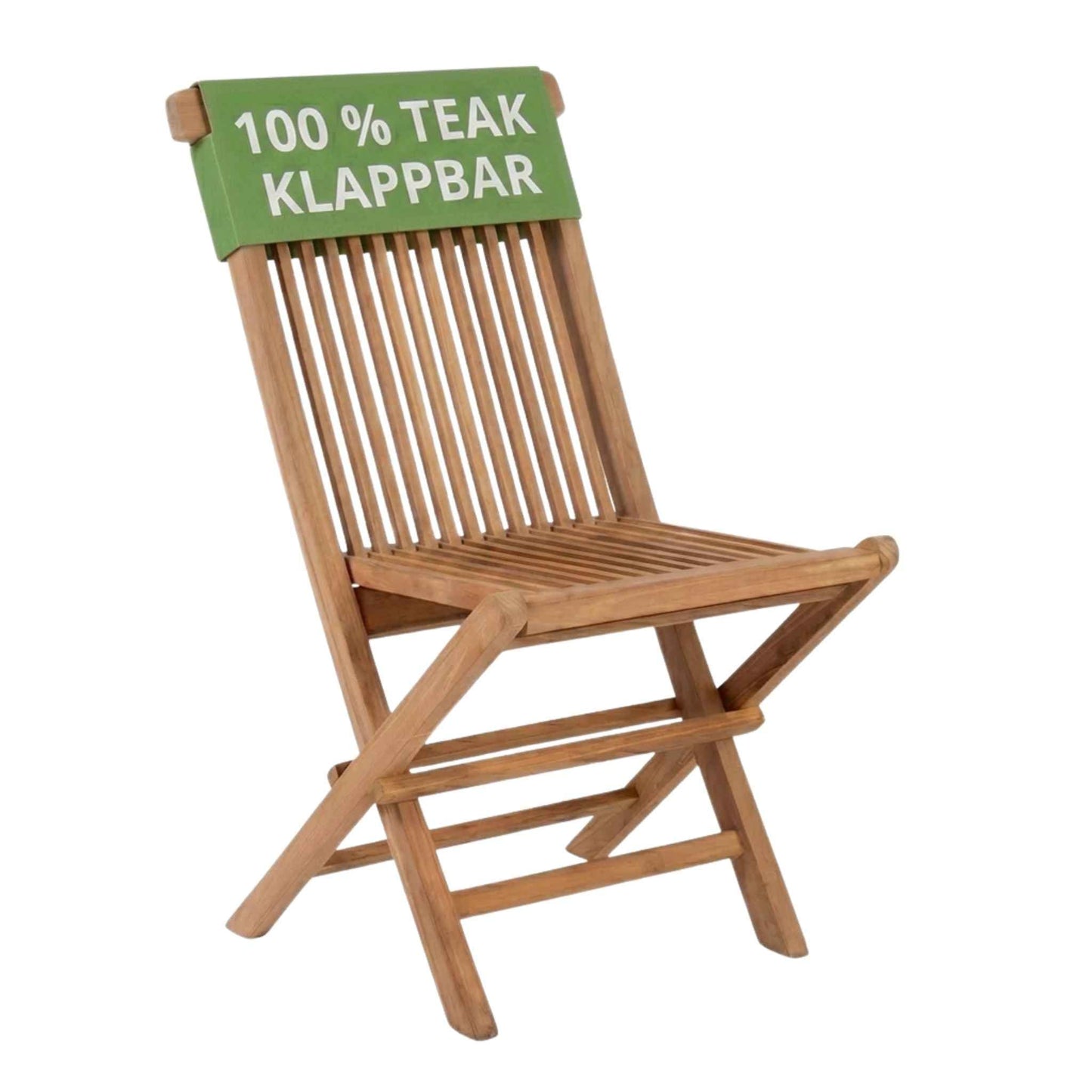 MR. DEKO saliekamais krēsls Langton Teak bez roku balstiem | masīvkoka dārza krēsls, laikapstākļiem izturīgs | ergonomisks koka saliekamais krēsls | balkona krēsls no īsta tīkkoka 53x43x89cm | kvalitatīvs terases krēsls āra lietošanai