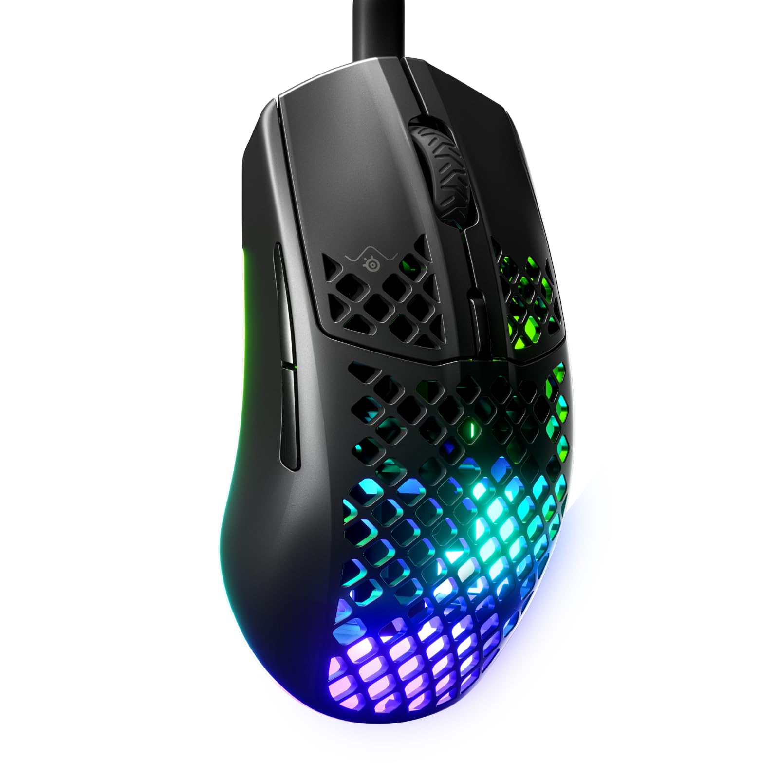 SteelSeries Aerox 3 - Ultra-lightweight gaming mouse, waterproof design, 8,500 DPI TrueMove Core optical sensor, RGB lighting.