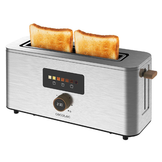 Cecotec vertikālais tosteris ar 1 garo slotu Touch&Toast Extra, 1000 W, 24 šķēles maizes, ekstra plats slots 3,5 cm, skārienekrāns un digitālais regulētājs, nerūsējošā tērauda apdare