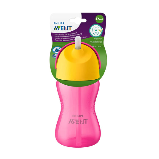 Bērnu krūzīte ar salmiņu Philips AVENT SCF798/02, rozā, 1 gab.