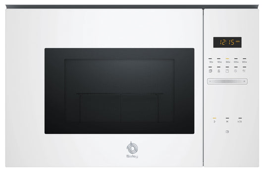 Balay 3CG5172B2 mikroviļņu krāsns, bez rāmja, 38 cm, 20 l, Aqualisis, Ap. kreisajā pusē, 8 receptes un elektroniskā gaidīšanas programmēšana, griežamais šķīvis 25,5 cm, ar grilu, balts stikls