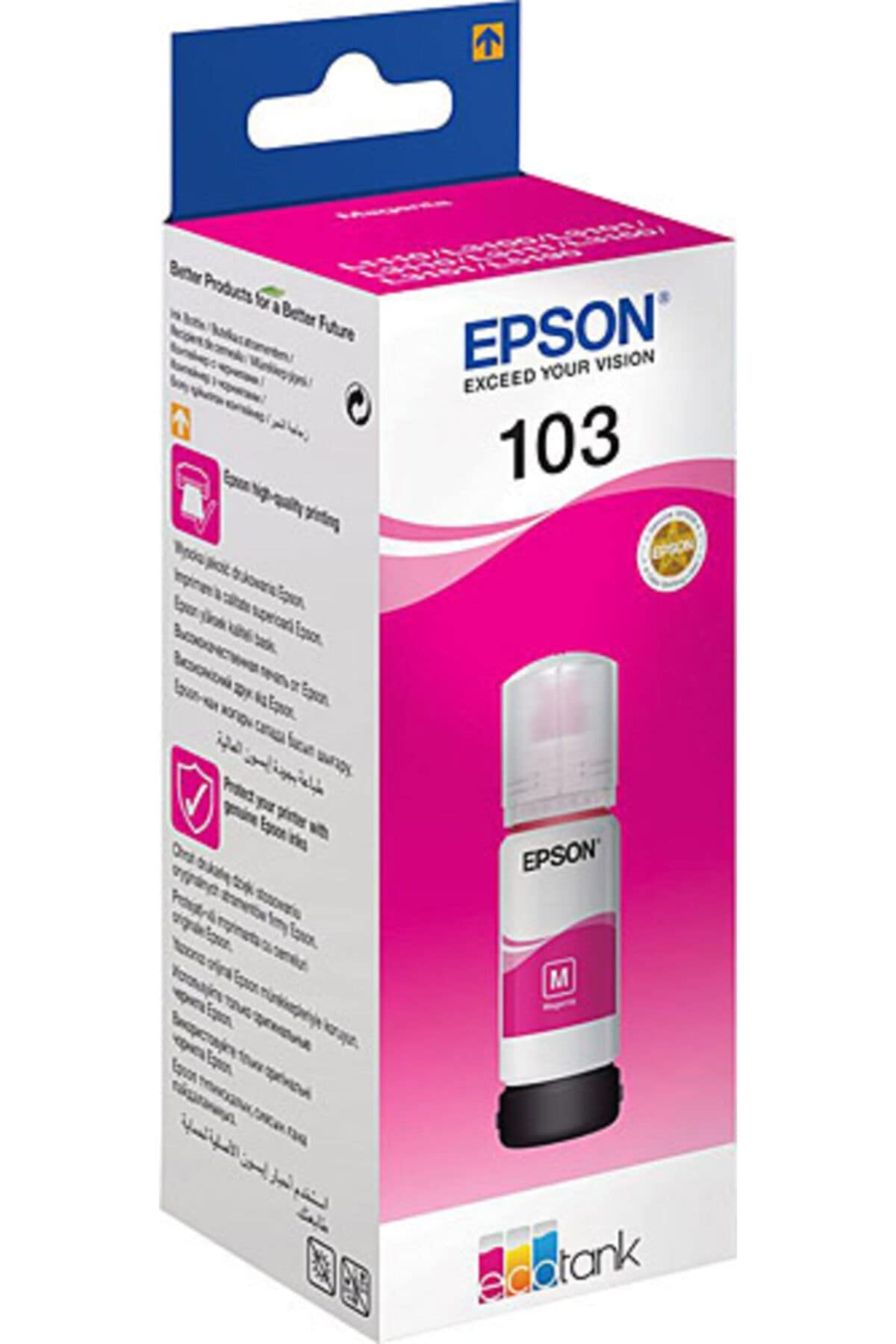 Epson EcoTank 103 - Original magenta ink bottle for high-quality printing and cost-effective use.