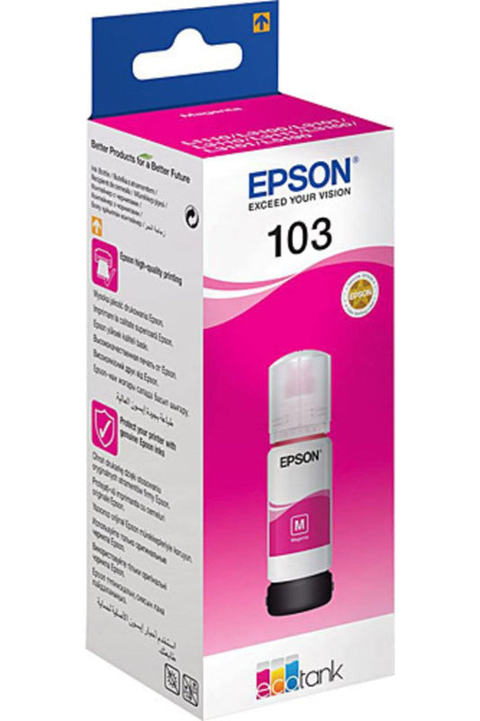 Epson EcoTank 103 - Original magenta ink bottle for high-quality printing and cost-effective use.