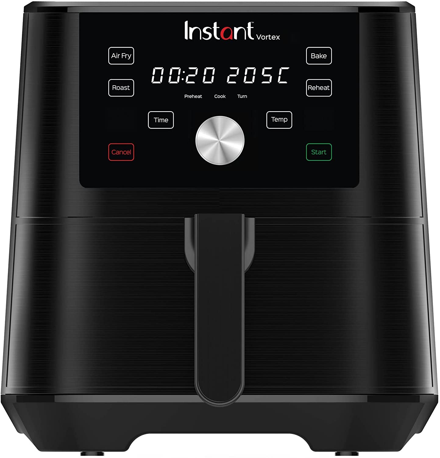 Instant Pot Vortex 4-in-1 Air Fryer - 1700W, 5.7L, healthy air frying, baking, roasting, and food warming, black