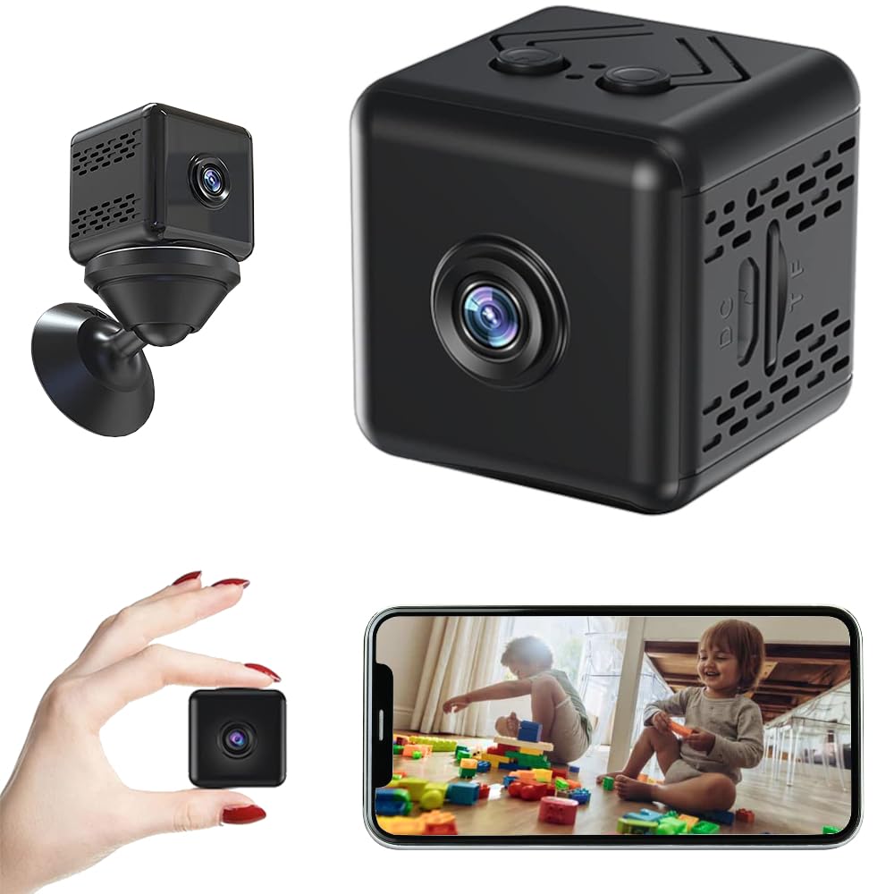 Mini kamera Full HD 1080p, WLAN uzraudzības kamera iekštelpām un ārā, bezvadu drošības kamera ar kustības noteikšanu, nakts redzamība, kamera ar 30 fps ierakstu