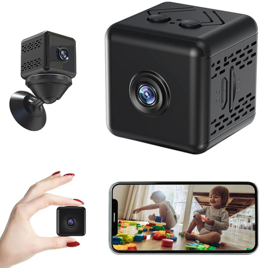 Mini kamera Full HD 1080p, WLAN uzraudzības kamera iekštelpām un ārā, bezvadu drošības kamera ar kustības noteikšanu, nakts redzamība, kamera ar 30 fps ierakstu