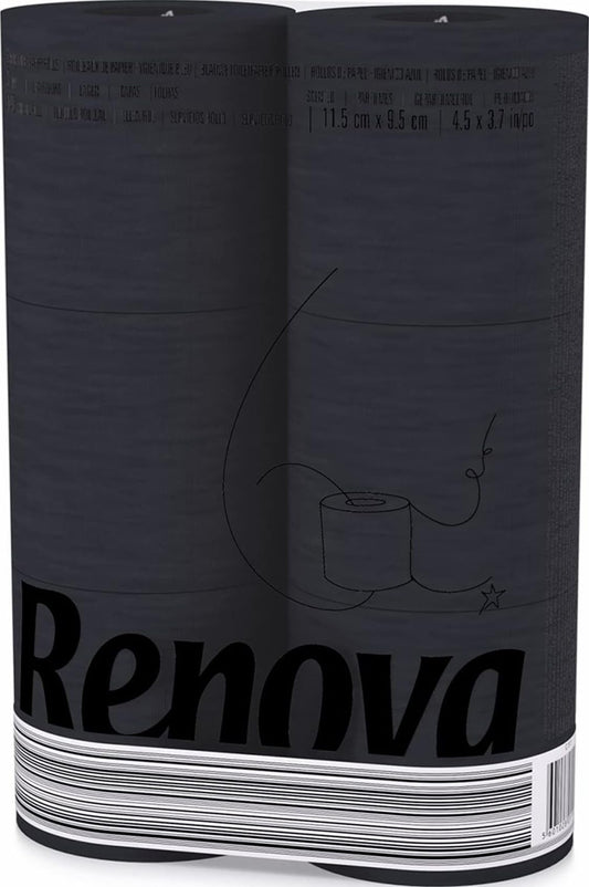Melns tualetes papīrs Renova Black Label – 6 ruļļi