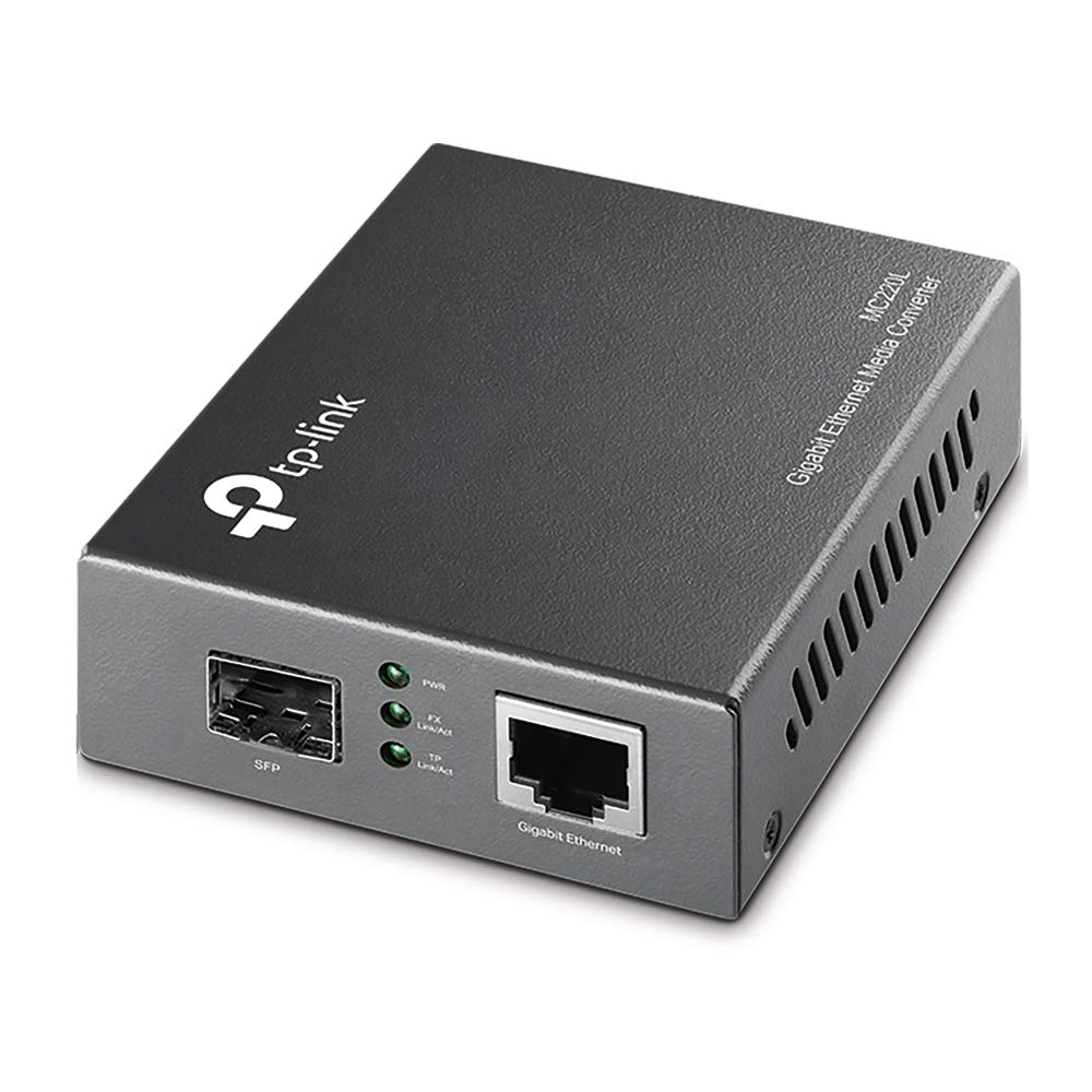 Gigabit Ethernet mediju pārveidotājs TP-Link MC220L, 802.3ab, 802.3z, Hot-Swap, līdz 0,55 Km multimoda šķiedrai un 10 Km vienmoda šķiedrai, melns metālisks, 1000Mbit/s
