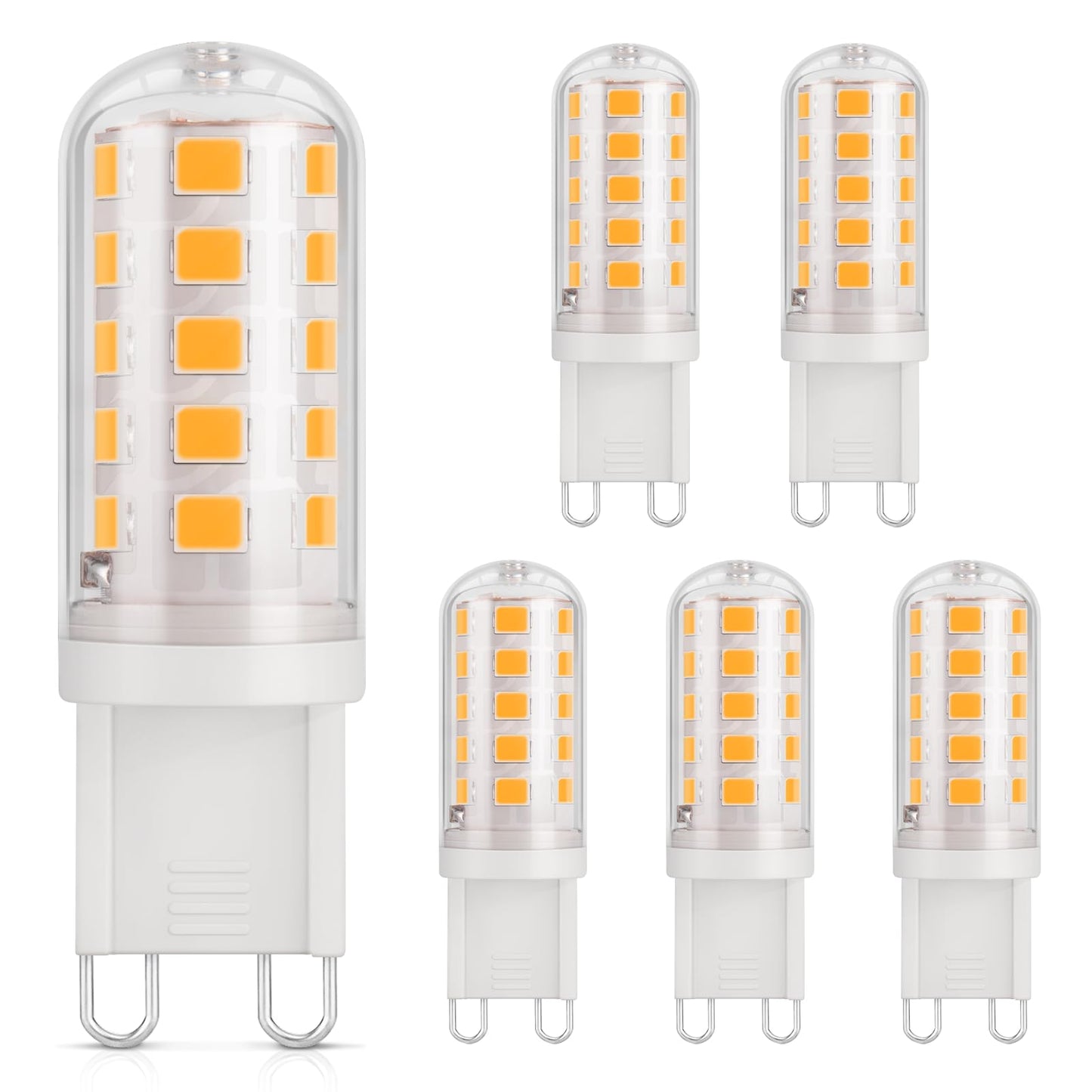 DiCUNO G9 LED spuldze, silti balta 2700K, 3W aizstāj 30W, 410lm, 6 gab. iepakojums