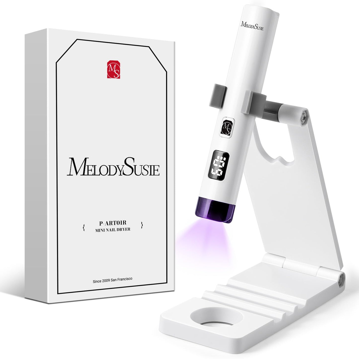 UV lampa gēla nagiem MelodySusie maza ar statīvu, Flash Cure nagu lampa