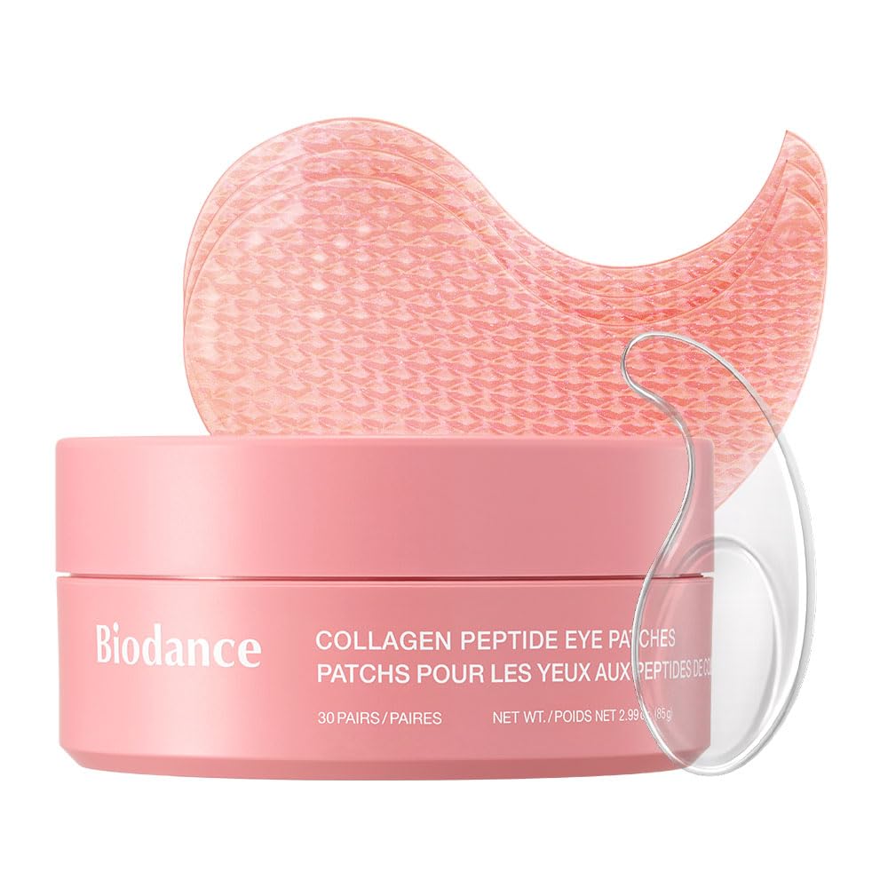 Acu plāksteri Biodance Collagen Peptide, pretgrumbu acu maska, maisiņiem zem acīm un smalkām līnijām, korejiešu ādas kopšana, 60 gab.
