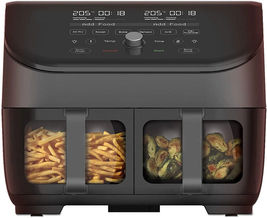 Instant Vortex Plus - 7.6L digital air fryer, 8-in-1 functions, 1700W, black, includes baking, grilling, dehydrating.