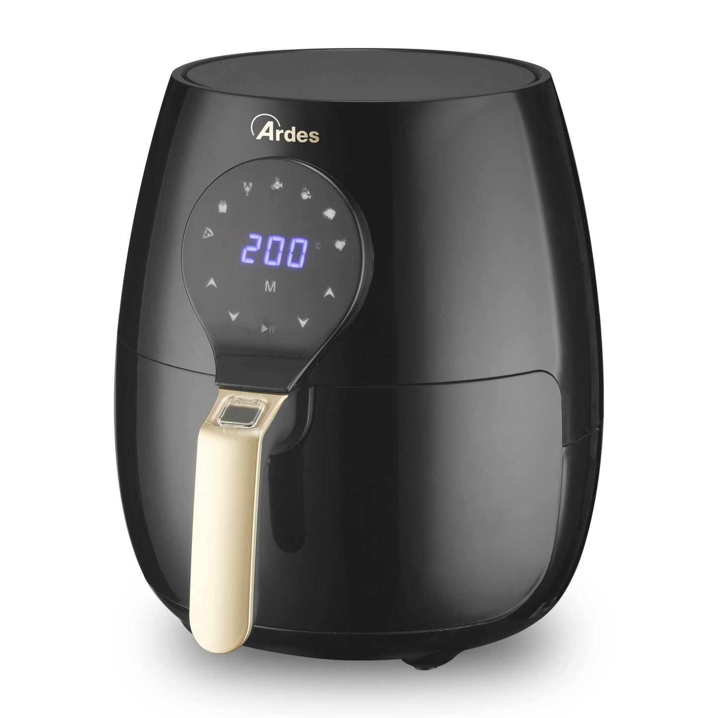 ARDES Eldorada Maxi AR1K33 - 5L air fryer with digital display, 60-min timer, max temp 200°C, black color.