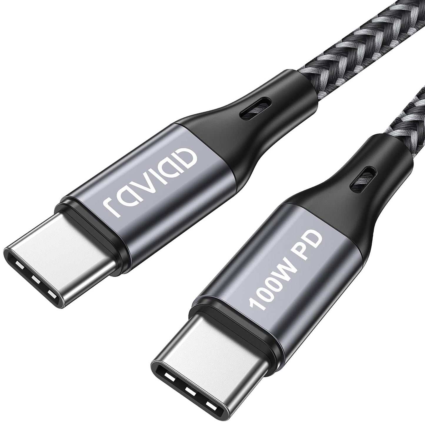 RAVIAD 100W USB C kabelis 1M, PD 5A ātrās uzlādes kabelis USB C uz USB C