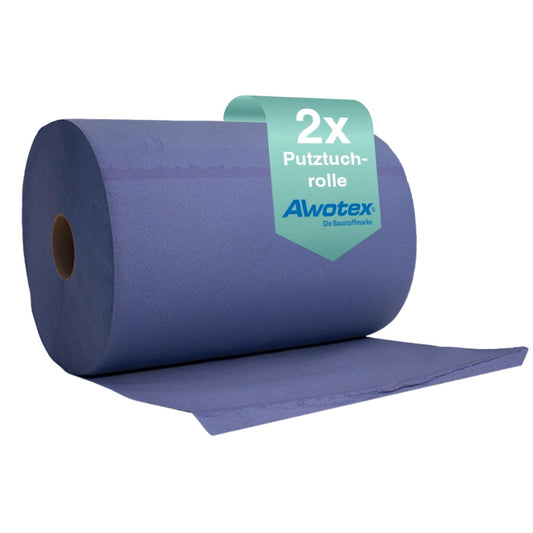 Papīra dvieļi AWOTEX 2 x Putztuchrolle blau, 3 kārtu līmēta ruļļu papīra rullis darbnīcai, 500 loksnes, īpaši uzsūcoši, plīsumizturīgi daudzfunkcionāli dvieļi no 100% pārstrādāta materiāla