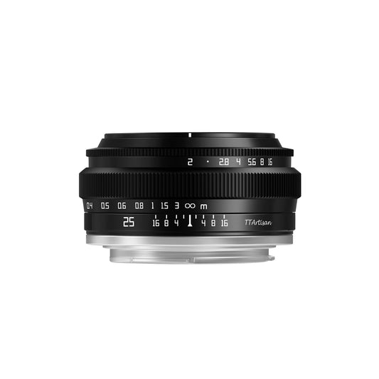TTArtisan 25 mm F2 plaša leņķa APS-C kameras objektīvs, liela diafragma, manuāls, fiksēts kameras objektīvs, saderīgs ar Olympus un Panasonic MFT M4/3 kamerām