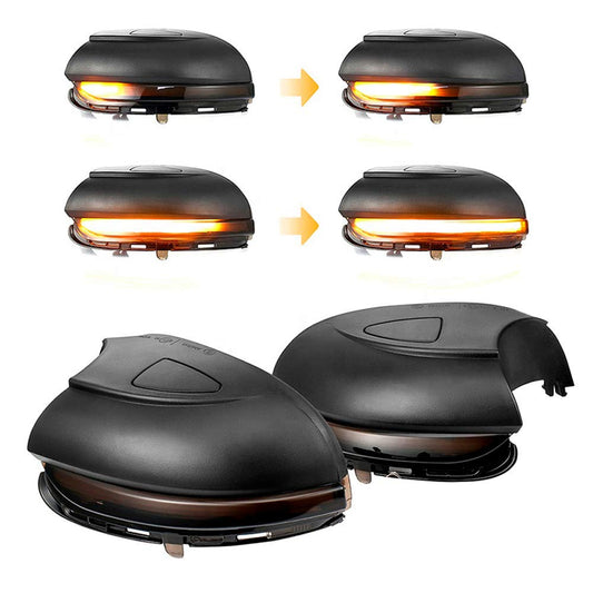 AUTO-STYLE LED sānu spoguļu mirgošanas gaismas komplekts, saderīgs ar Volkswagen Jetta VI 2011- & Eos 2009- & Passat 3C 2011-2014 & CC 2008- & Beetle 2011- & Scirocco 2008- - dūmu - ar dinamisku gaismas plūsmu